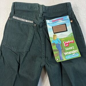Vintage Wrangler Cowboy Cut 14MWZ Tapered Leg Jeans Women 1x34 Green Made in USA